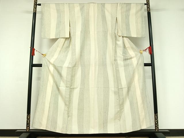 平和屋着物▽上質な紬　単衣　立涌文　正絹　逸品　AABJ1631jh