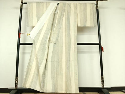 平和屋着物▽上質な紬　単衣　立涌文　正絹　逸品　AABJ1631jh