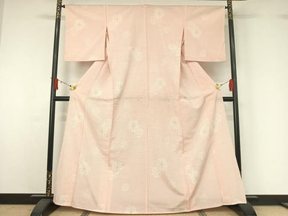 平和屋着物▽本塩沢　単衣　正倉院花文　正絹　逸品　AABJ1632jh
