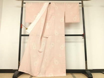 平和屋着物▽本塩沢　単衣　正倉院花文　正絹　逸品　AABJ1632jh