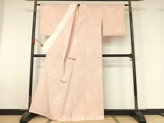 平和屋着物▽本塩沢　単衣　正倉院花文　正絹　逸品　AABJ1632jh