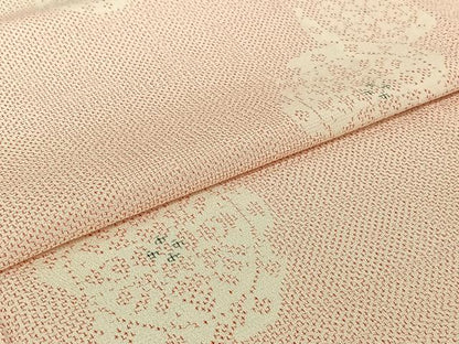 平和屋着物▽本塩沢　単衣　正倉院花文　正絹　逸品　AABJ1632jh