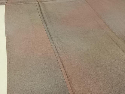 平和屋着物▽染色作家　斉藤三才　小紋　単衣　霞文　暈し染め　反端付き　正絹　逸品　AABJ1636jh