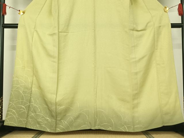 平和屋着物▽訪問着　単衣　刺繍　薄文　暈し染め　金糸　銀彩　正絹　逸品　AABJ1638jh
