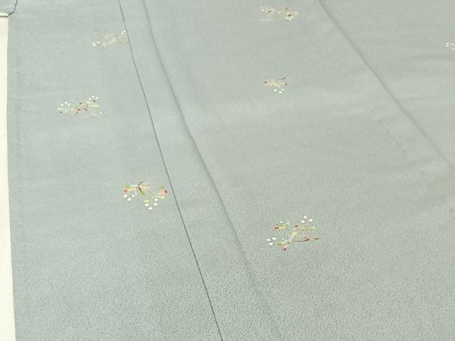 平和屋着物▽上質な小紋　単衣　友禅　草花文　正絹　逸品　未使用　AABJ1641jh