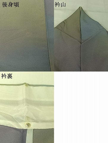 平和屋着物▽染色作家　斉藤三才　小紋　単衣　霞文　暈し染め　正絹　逸品　AABJ1643jh