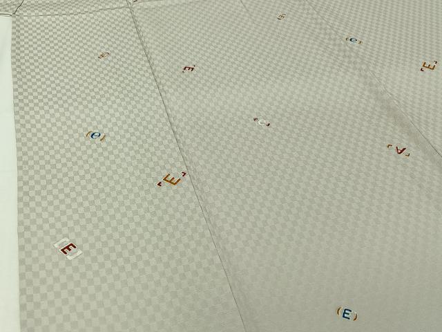 平和屋着物▽上質な小紋　単衣　文字文　正絹　逸品　AABJ1644jh