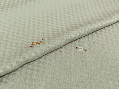 平和屋着物▽上質な小紋　単衣　文字文　正絹　逸品　AABJ1644jh