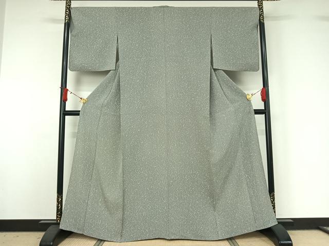 平和屋着物▽上質な小紋　単衣　霞文　正絹　逸品　AABJ1647jh