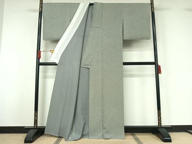 平和屋着物▽上質な小紋　単衣　霞文　正絹　逸品　AABJ1647jh