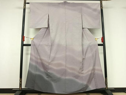 平和屋着物▽本塩沢　やまだ織　訪問着　染色作家　桐村博　訪問着　単衣　霞文　さが美扱い　正絹　逸品　AABJ1649jh