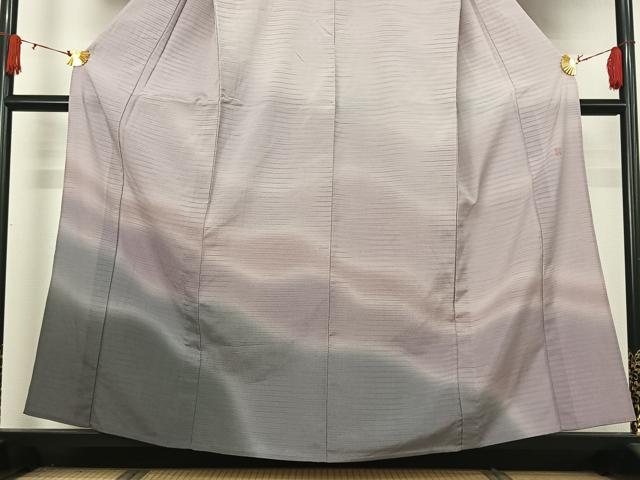平和屋着物▽本塩沢 やまだ織 訪問着 染色作家 桐村博 訪問