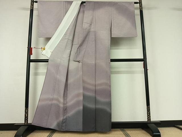 平和屋着物▽本塩沢　やまだ織　訪問着　染色作家　桐村博　訪問着　単衣　霞文　さが美扱い　正絹　逸品　AABJ1649jh
