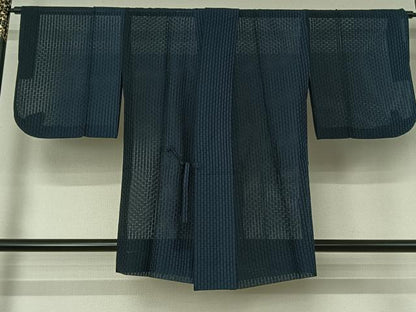 平和屋着物▽道中着　スリーシーズン　春夏秋　塵除け　縞　正絹　逸品　AABJ1652jh