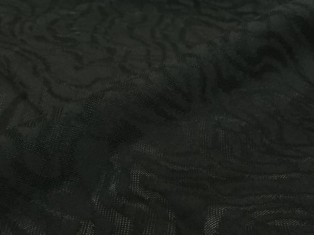 平和屋着物▽道中着　スリーシーズン　春夏秋　塵除け　流水紋紗　黒地　ロング丈　正絹　逸品　未使用　AABJ1654jh