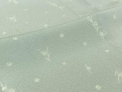 平和屋着物▽上質な小紋　単衣　草花文　正絹　逸品　AABJ1657jh
