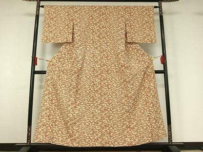 平和屋着物▽小紋　単衣　吉祥花文　洗える着物　AABJ1667jh