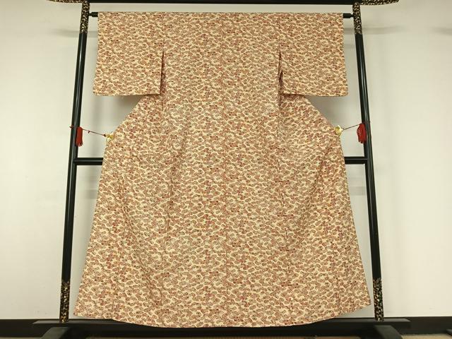 平和屋着物▽小紋　単衣　吉祥花文　洗える着物　AABJ1667jh