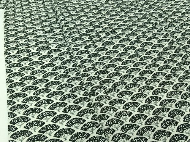 平和屋着物▽小紋　単衣　扇面花文　洗える着物　AABJ1668jh
