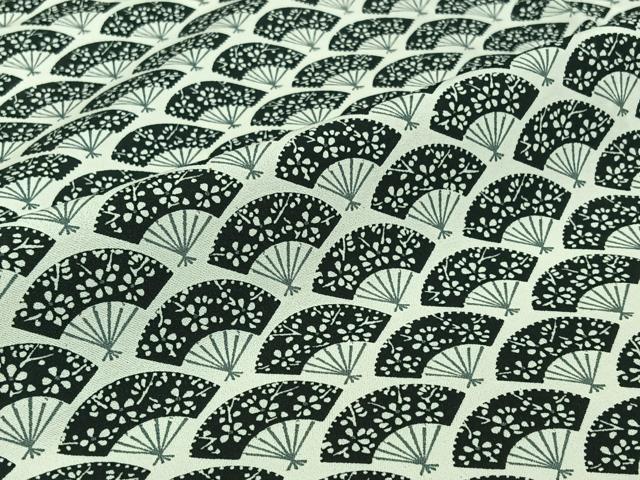 平和屋着物▽小紋　単衣　扇面花文　洗える着物　AABJ1668jh