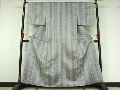 平和屋着物▽小紋　単衣　七宝間道　未使用　AABJ1669jh