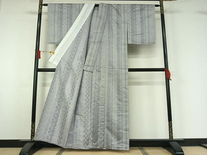 平和屋着物▽小紋　単衣　七宝間道　未使用　AABJ1669jh