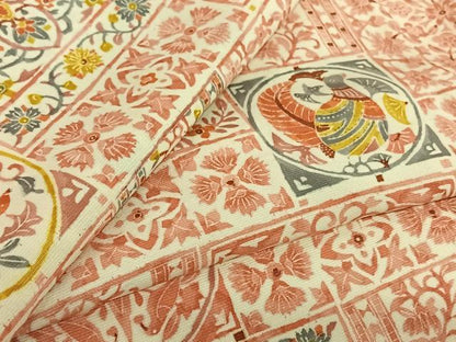 平和屋着物▽上質な小紋　単衣　花鳥文　正絹　逸品　AABJ1672jh