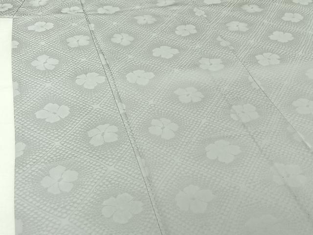 平和屋着物▽上質な色無地　単衣　舞花地紋　白菫色　正絹　逸品　未使用　AABJ1675jh