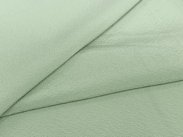 平和屋着物▽上質な色無地　単衣　白緑色　正絹　逸品　AABJ1678jh