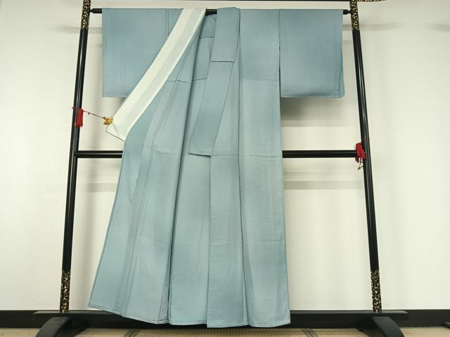 平和屋着物▽本草木染作家　圓啓　小紋　単衣　霞文　暈し染め　正絹　逸品　AABJ1679jh