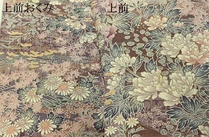 平和屋着物▽上質な小紋　単衣　草花文　正絹　逸品　AABJ1681jh
