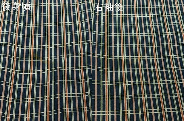 平和屋着物▽上質な小紋　単衣　格子　正絹　逸品　AABJ1683jh