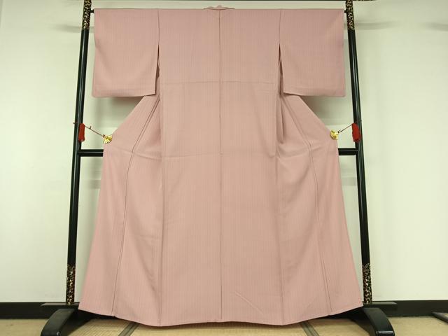 平和屋着物▽上質な小紋　単衣　縞　正絹　逸品　AABJ1685jh