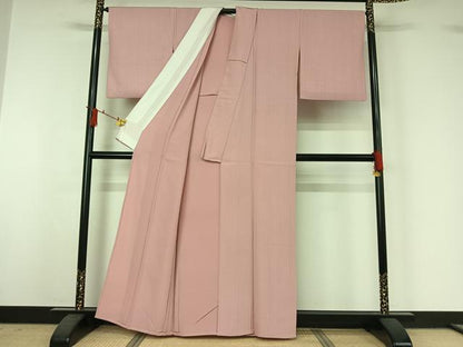 平和屋着物▽上質な小紋　単衣　縞　正絹　逸品　AABJ1685jh