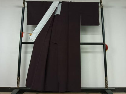 平和屋着物▽色無地　単衣　似せ紫色　AABJ1688jh