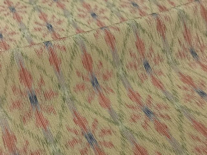 平和屋着物▽本塩沢　単衣　幾何学文様　正絹　逸品　AABJ1692jh