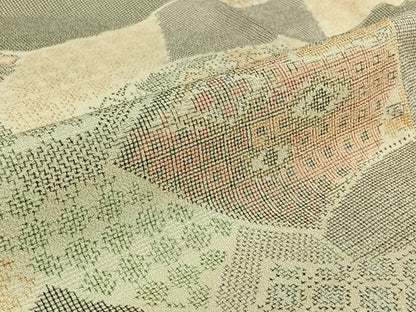 平和屋着物▽本塩沢　単衣　地紙花文　正絹　逸品　未使用　AABJ1694jh