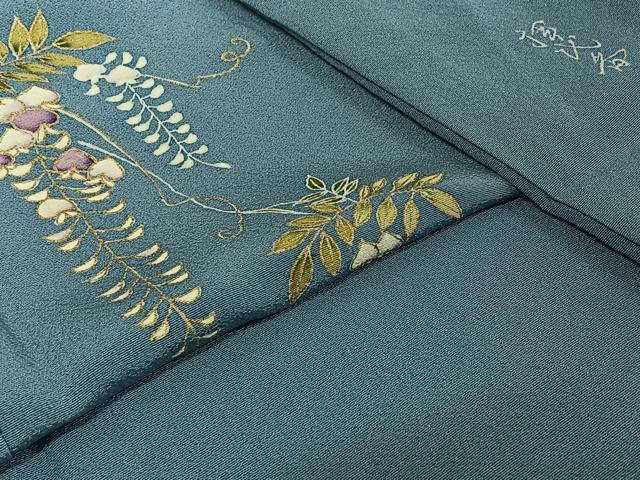平和屋着物▽豪華色留袖　単衣　作家物　藤文　金彩　正絹　逸品　AABJ1702jh