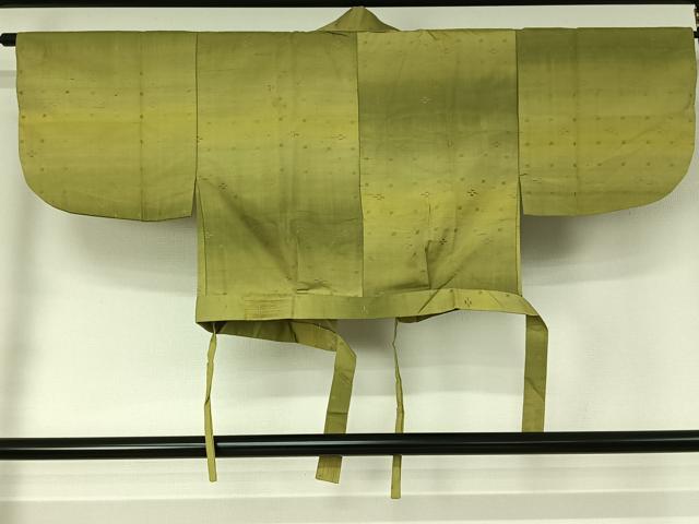平和屋着物▽花織　紬　二部式　単衣　幾何学文様　正絹　逸品　AABJ1708jh