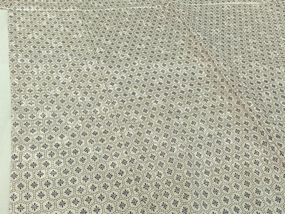 平和屋着物▽上質な小紋　単衣　亀甲花文　正絹　逸品　AABJ1713jh