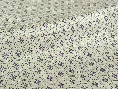 平和屋着物▽上質な小紋　単衣　亀甲花文　正絹　逸品　AABJ1713jh