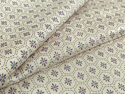 平和屋着物▽上質な小紋　単衣　亀甲花文　正絹　逸品　AABJ1713jh