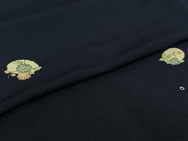平和屋着物▽小紋　単衣　草花文　洗える着物　AABJ1719jh