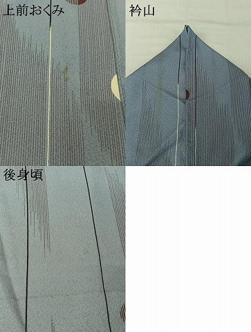 平和屋着物▽小紋　単衣　丸文　洗える着物　AABJ1720jh
