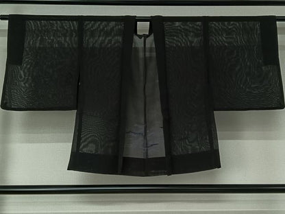 平和屋着物▽羽織　スリーシーズン　春夏秋　塵除け　霞文　黒地　AABJ1723jh