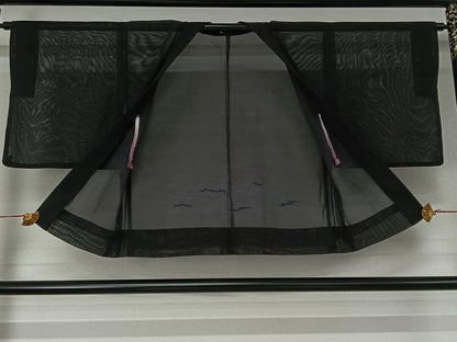平和屋着物▽羽織　スリーシーズン　春夏秋　塵除け　霞文　黒地　AABJ1723jh