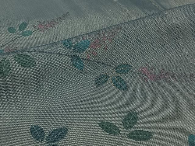 平和屋着物▽訪問着　無双　紗袷　紗×絽　手描き　草花文　金彩　正絹　逸品　AABJ1728jh