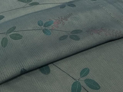 平和屋着物▽訪問着　無双　紗袷　紗×絽　手描き　草花文　金彩　正絹　逸品　AABJ1728jh