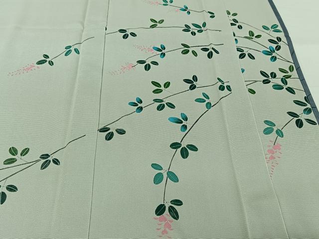 平和屋着物▽訪問着　無双　紗袷　紗×絽　手描き　草花文　金彩　正絹　逸品　AABJ1728jh