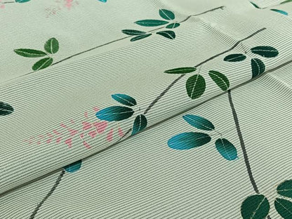 平和屋着物▽訪問着　無双　紗袷　紗×絽　手描き　草花文　金彩　正絹　逸品　AABJ1728jh